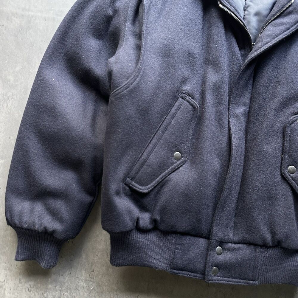 Vintage Members Only Mens Wool Bomber Jacket Sz 40 Medium Navy Blue Quilted 90s - Picture 7 of 14